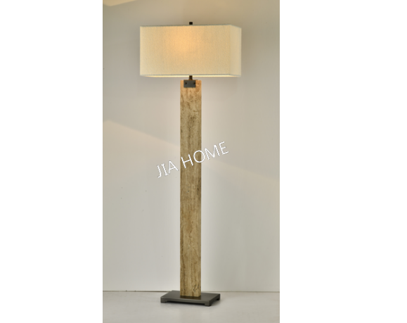 JA057F-Travertine+ Brass+White Shade