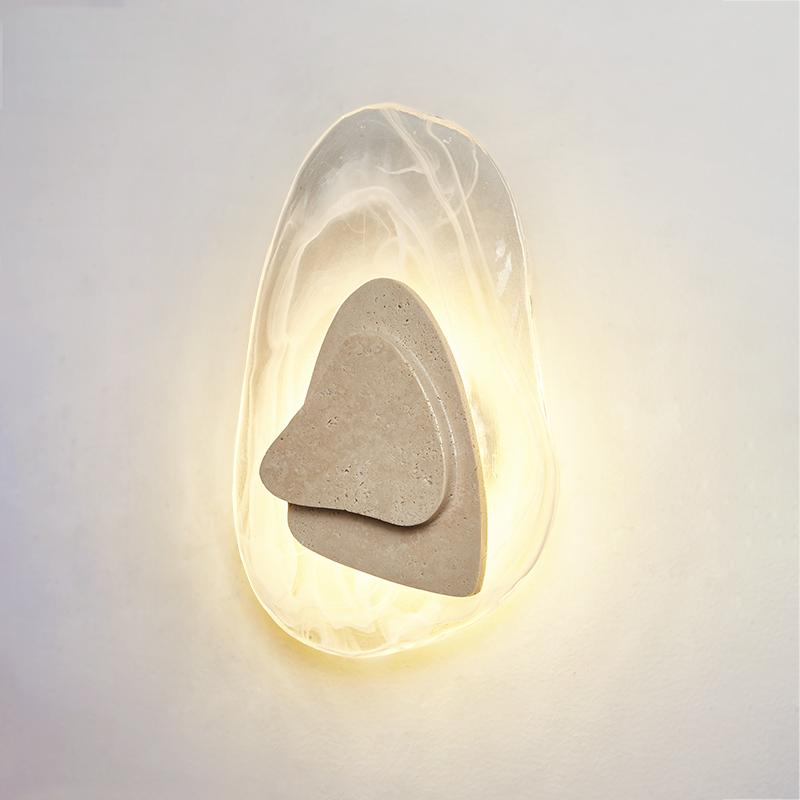 Modern Bedroom Travertine Wall Lamp
