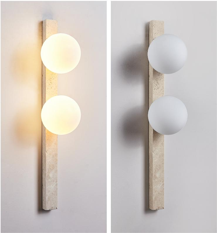 Modern Bedroom Travertine Wall Lamp