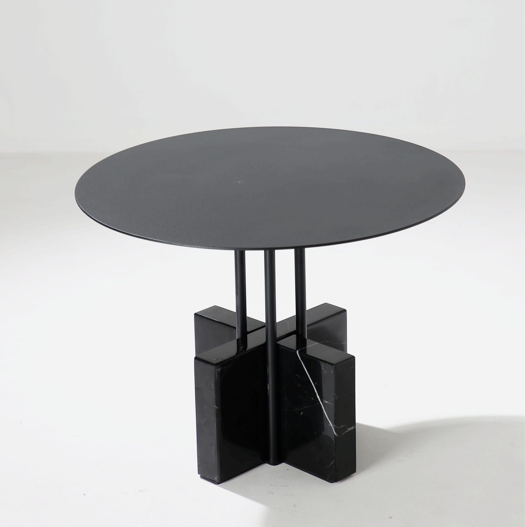 Handcrafted Black Marquina& Metal Coffee Table - Dia55cn-OEM/ODM Available In Stock | JIA Furniture and Lighting Factory