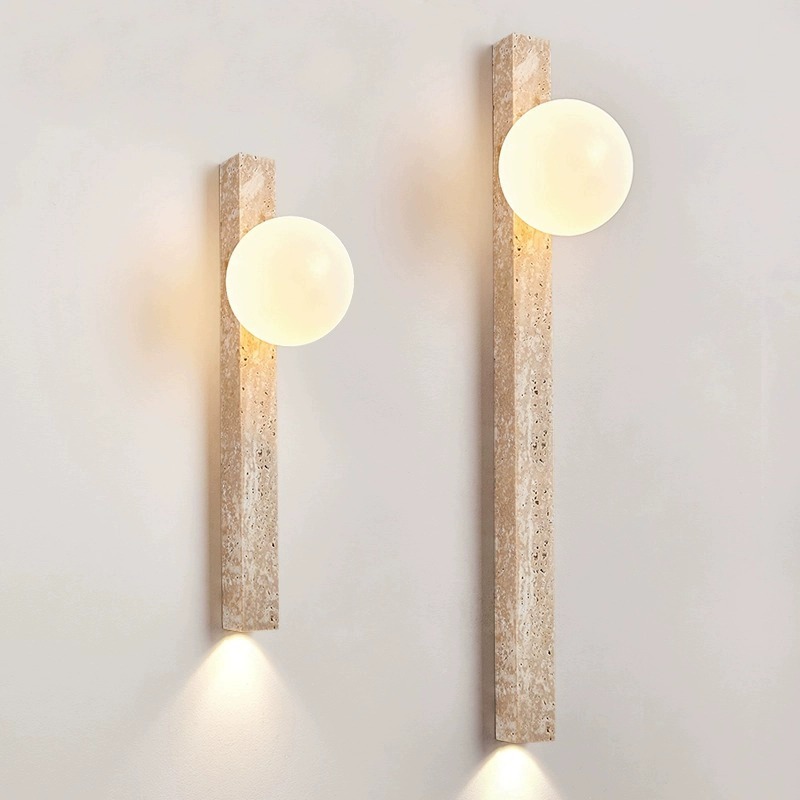 Long strip wall lamp retro creative staircase bedroom headboard wabi sabi cream style living room high-end atmosphere antique wall lamp