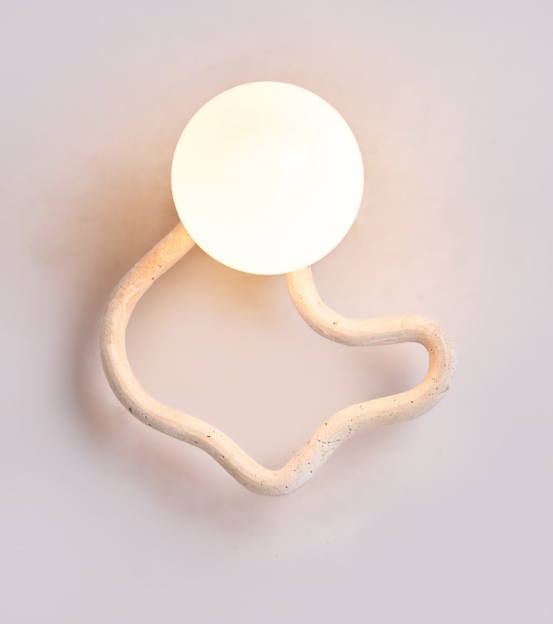 Modern Bedroom Travertine Wall Lamp